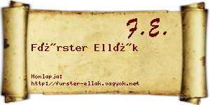 Fürster Ellák névjegykártya